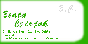 beata czirjak business card
